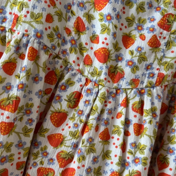 Aerie Women's Sleeveless Strawberry Print Babydoll Dress Size Medium - Picture 3 of 4